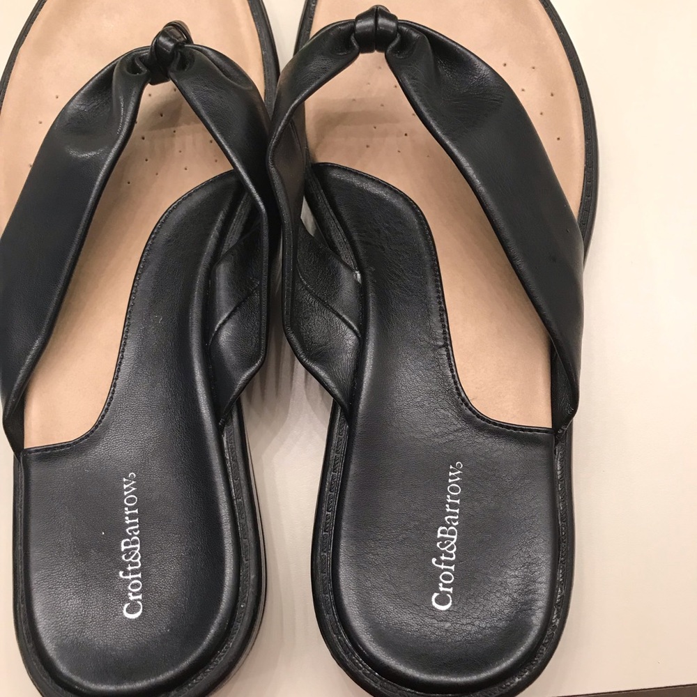 SANDALS - CROFT & BARROW WOMEN’S BLACK SANDALS